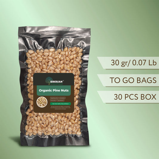 Pine Nuts, Wildly Sourced, 1 oz. / 30 gr. vacuum bags, 30 pcs box